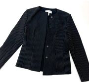 Hugo Boss Women's Black Pin striped Asymmetrical Blazer Size 10 NWOT