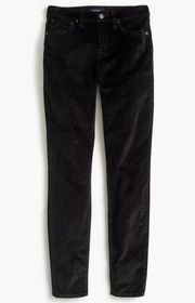 J. Crew 9" high-rise toothpick jean in black velvet W29 NWT