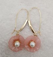 Betsey Johnson Pink Flower Earrings