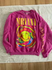 Urban Outfitters nirvana pink crewneck