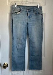 Old Navy Mid Rise Kick Crop cutoff denim jeans size 6