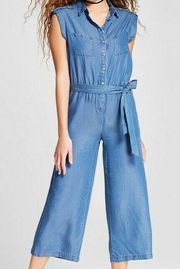 Sleeveless Denim Jumpsuit