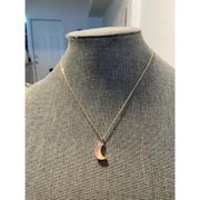 Pretty crescent moon necklace rose gold tone