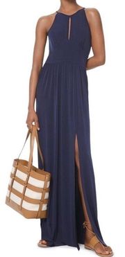 New. Michael Kors split navy maxi dress. Petite