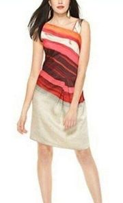 Rachel Roy Asymmetrical Striped Gathered Dress