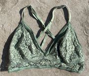 Green Lace Longline Bralette