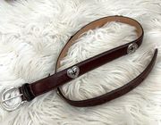 Brighton (B10088) Brown belt heart conchos silver