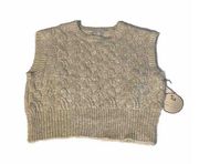 Women's XS Sincerely Jules Tan Cropped Cable Knit Sweater Vest Size XS NWT New