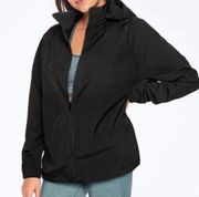 Pink Victoria's Secret Black Packable Anorak Full Zip Rain Jacket L