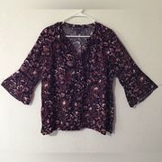 Designer women’s blouse. Gloria Vanderbilt. Size L.