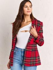 English Factory Tartan Plaid Blazer