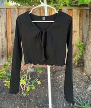 SheIn black tie long sleeve top