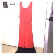 Merona Coral color-block dress scoop neck maxi size L