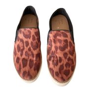 Slip On Leopard Print Sneakers Shoes 6 Brown Black