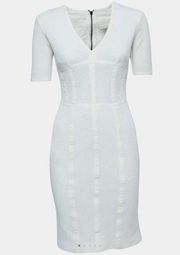 Burberry White Knit Net Dress Size 8