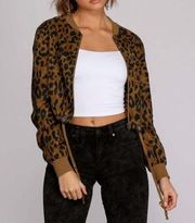 Boutique Leopard Bomber Jacket