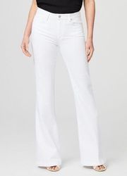 Paige Flare Genevieve Crisp White Jeans in size 24