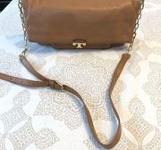 Tory Burch  Sammy Messenger Royal Pebbled Leather Fold-over Crossbody Purse