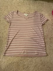 brown striped baby tee