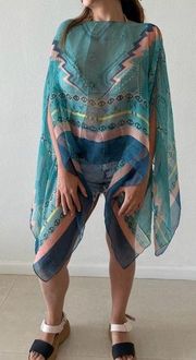 One size fits all chiffon poncho