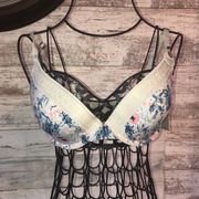 Lucky Brand floral Bra NWT size 34C floral bra adjustable soft comfortable bra​​