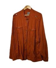 Torrid Double Gauze Fold Utility Jacket Army Bomber Picante Orange Size 5X