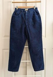 Vintage 90s cotton corduroy high waisted ankle trousers - Petite/Short