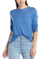 Willy Foil Long Sleeve Blue Top