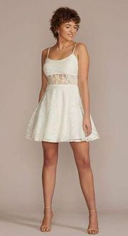 City Triangles Women's Floral Print Lace Overlay A-Line Mini Skirt White Size 5