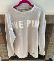 Victoria’s Secret Love Pink Oversized Fuzzy Sweatshirt size Medium like new