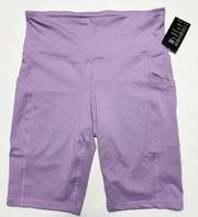 Ideology Womens Bike Shorts Pockets Medium Lilac Purple