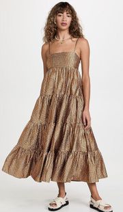 Scotch And Soda Metallic Seersucker Maxi Dress 