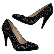 Anne Michelle Studded Black Pumps(Size 8)