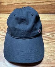 Champion Hat Cap Strap Back Adjustable Black Logo Adult Spell Out Back