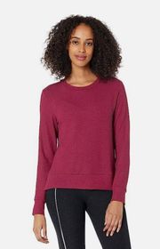 Raglan Crew Pullover In Burgundy