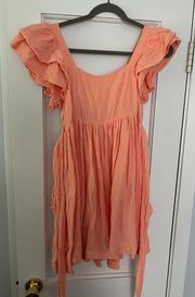 Boutique Ruffled Peach Sundress 