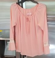 💕LUCY LOVE💕 Long Sleeve Blouse - Salmon Pink (L)