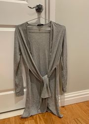 Grey ribbed cardigan