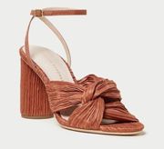 Loeffler Randall Reed Pleated Twist Heel in Terracotta Sandals Women’s Size 9.5