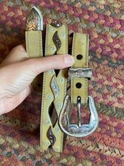 RETRO Y2K CRUEL GIRL BROWN LEATHER WESTERN BELT