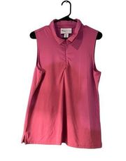 Tommy Bahama Women's XL Pink Sleeveless 1/4 Zip Collared Golf Polo