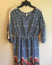 Red camel medium blue dress