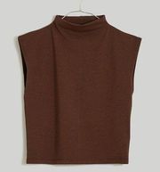 NWT Madewell Funnelneck Cropped Muscle Tee In Brown Size XS