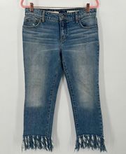 Anthropologie Pilcro And‎ The Letterpress Hyphen Blue Jeans Tassel Hem Sz 27