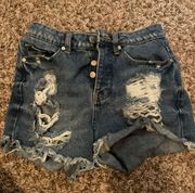 Ripped High Waisted Short