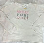 C&C CALIFORNIA "Merry Vibes Only” Long Sleeve Crewneck Pullover Top C19