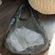 Crystal Embellished Mesh Market Tote