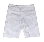 Lilybod white camo biker shorts