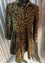 Joy Joy  leopard corduroy dress