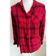 A New Day • Red Plaid Button Down Shirt
